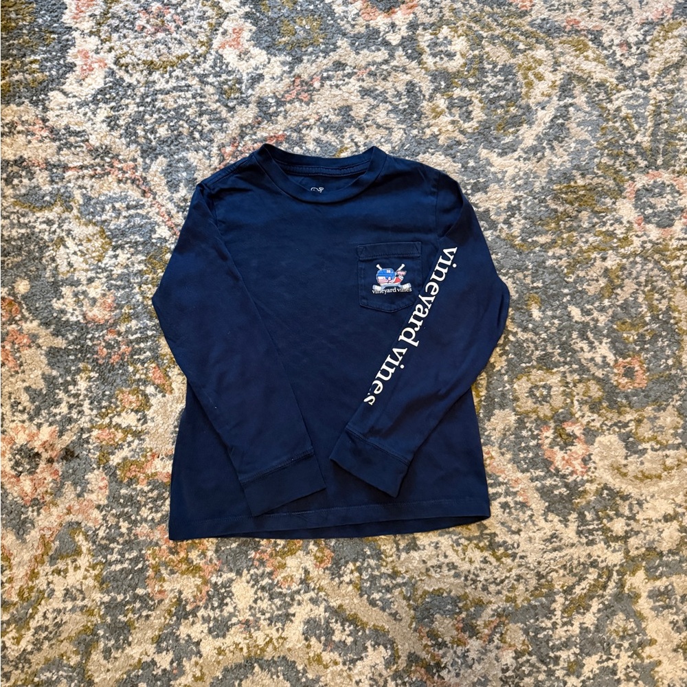 Vineyard Vines Kids Long Sleeve Navy Tee